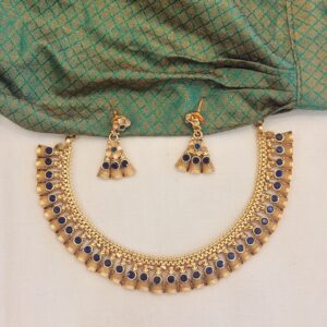 kilkimaṇi blue temple necklace set