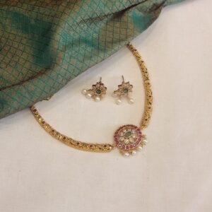leela antique choker necklace set