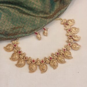 manga muttu red necklace set