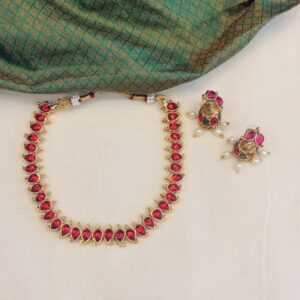 manga red ratan necklace set