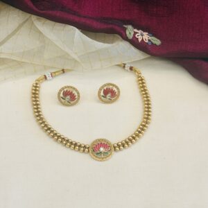 mani taram lotus necklace set