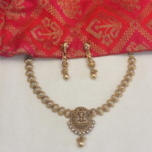 pearl white devi necklace set